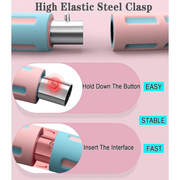 NIB-Overstock Europe - Pink & Cream Exercise Hula Hoop - Picture 6 of 9